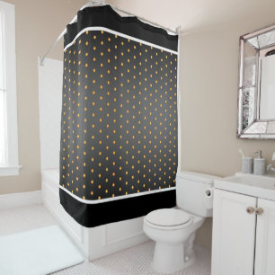 Rideaux De Douche Pois d'or Faux sur Gradient gris