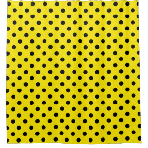Rideaux De Douche Pois jaunes et noirs