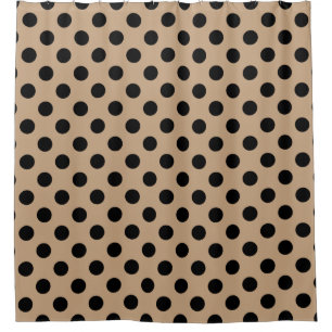 Rideaux De Douche Pois noirs sur beige