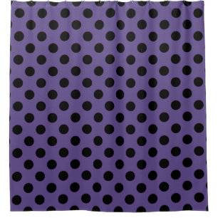 Rideaux De Douche Pois noirs sur ultra violet