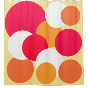 Rideaux De Douche Pois rose, orange et jaune