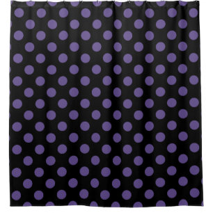 Rideaux De Douche Pois ultra violets en noir
