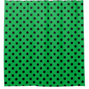 Rideaux De Douche Pois vert et noir