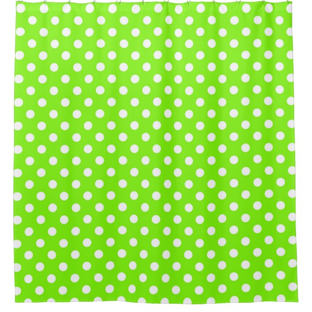 Rideaux De Douche pois verts, blancs et verts (Devant)