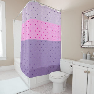 Rideaux De Douche Pois violets et roses en grève