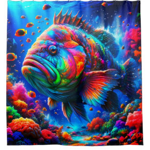 Rideaux De Douche Poisson coloré
