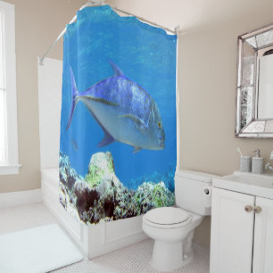 Rideaux De Douche Poisson de thon bleu fin
