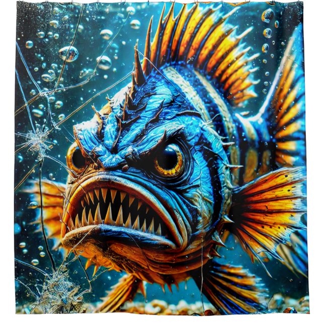 Rideaux De Douche Poisson en colère (Devant)