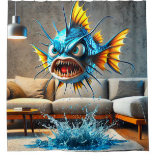 Rideaux De Douche Poisson en colère