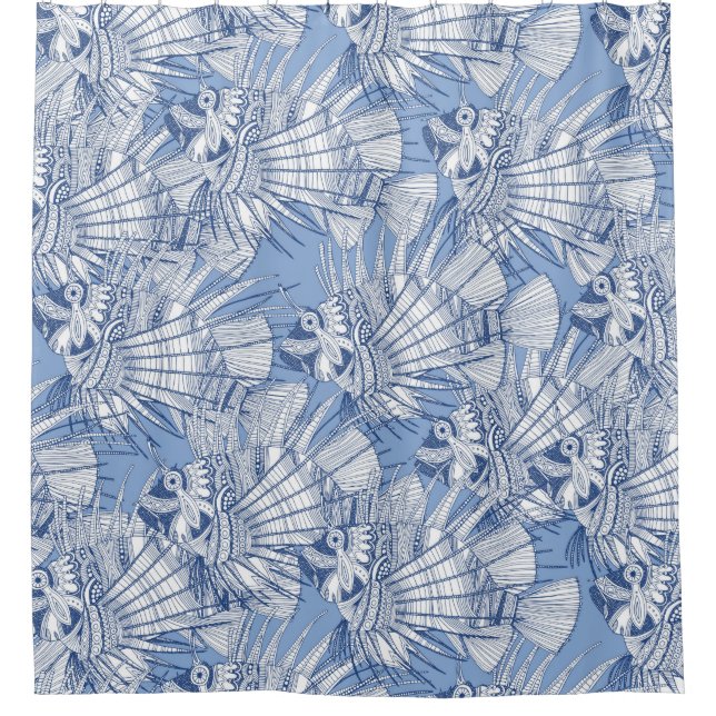 Rideaux De Douche poisson mirage bleu (Devant)