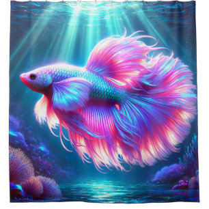 Rideaux De Douche Poisson rose Betta