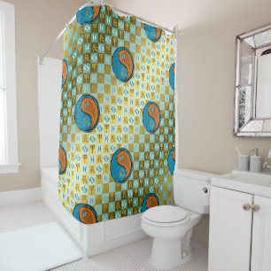 Rideaux De Douche Poissons & Dragon de Bois