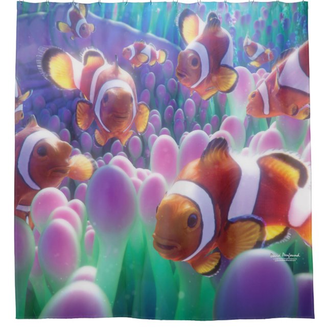 Rideaux De Douche Poissons Nemo de clown (Devant)