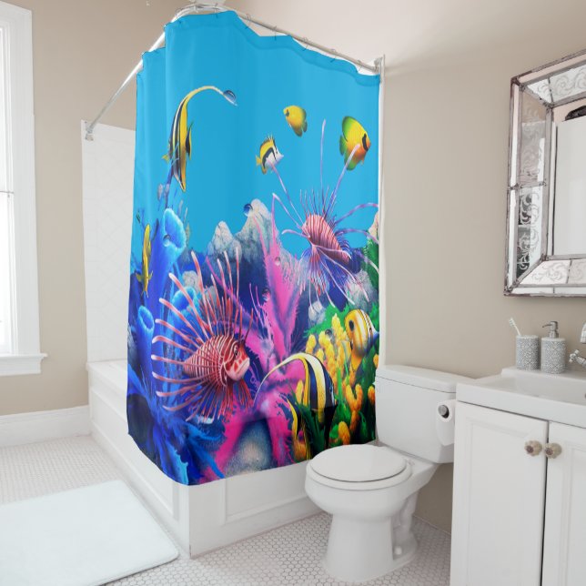 Rideaux De Douche Poissons tropicaux (En situation)