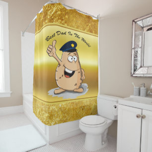 Rideaux De Douche Pomme de terre de l'officier de police avec un cas