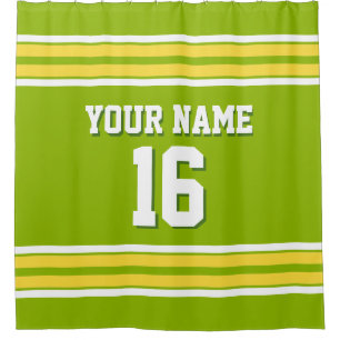 Rideaux De Douche Pomme Vert Jaune Blancs Sport Jersey