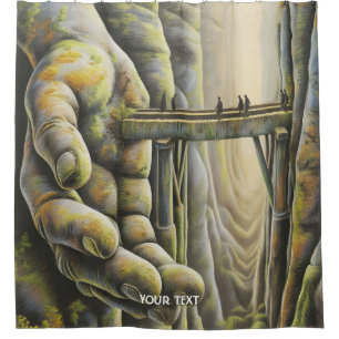 Rideaux De Douche Pont main en pierre mignon Imaginaire