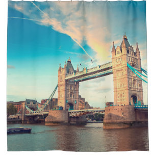 Rideaux De Douche Pont tour au coucher du soleil, Londres, Londres, 