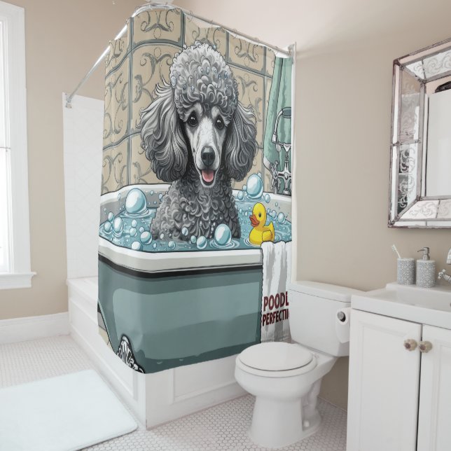 Rideaux De Douche Poodé Sleepy Sleepy mignon (En situation)