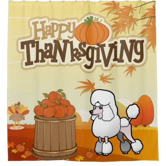 Rideaux De Douche Poodle bon thanksgiving (Devant)
