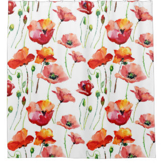 Rideaux De Douche Poppy Blossom : Simple Arrière - plan sans couture