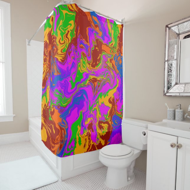 Rideaux De Douche Porridge de cerveau en Abstrait (En situation)
