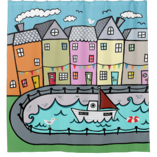 Rideaux De Douche Port maritime Thème Nautique
