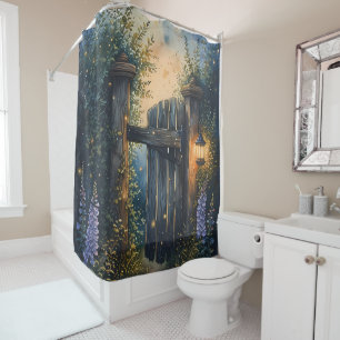 Rideaux De Douche Porte De Jardin Enchantée Sous Ciel De Luciole