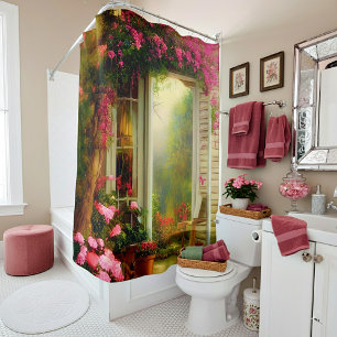 Rideaux De Douche Porte du jardin de roses