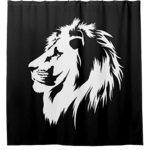 Rideaux De Douche Portrait de Lion (blanc)
