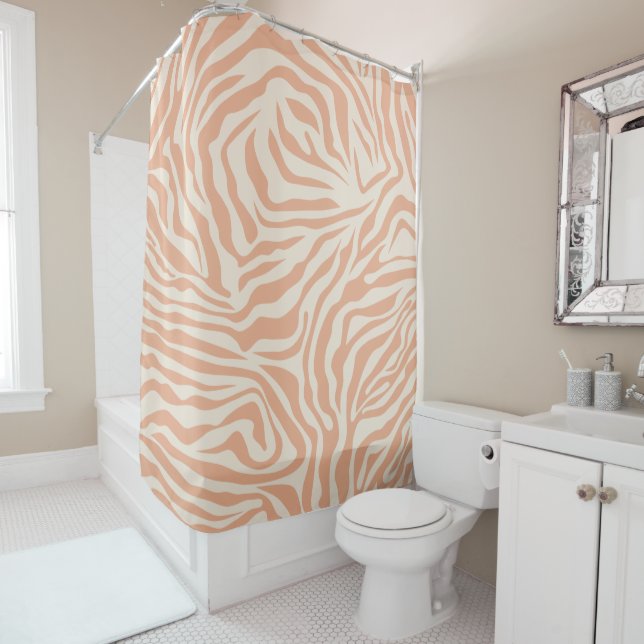 Rideaux De Douche Poster de animal Beige Zebra Stripes (En situation)