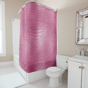 Rideaux De Douche Poster de animal d'alligator rose Faux