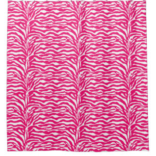 Rideaux De Douche Poster de animal sauvage, Zèbre à Fuchsia rose et