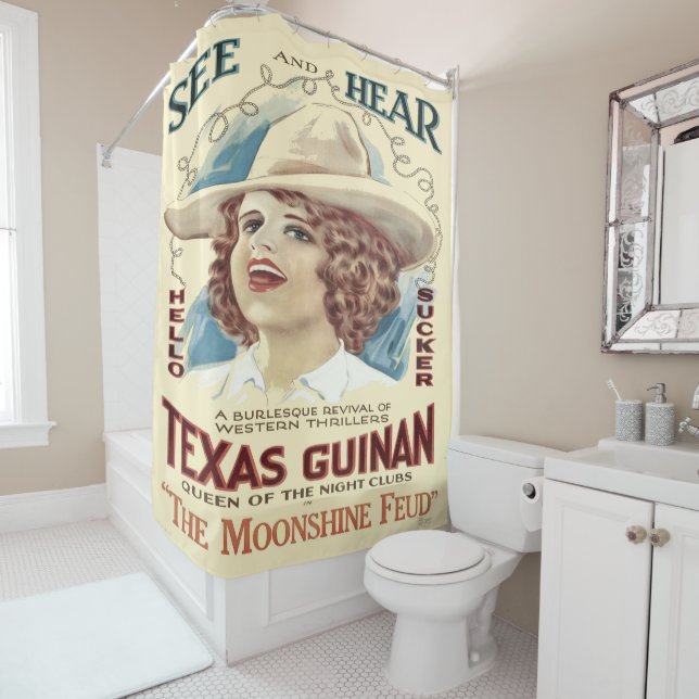 Rideaux De Douche Poster de la chanteuse Texas Cowgirl (En situation)