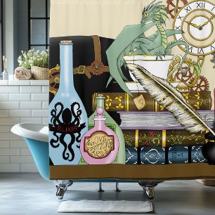 Rideaux De Douche Potions Dragon Steampunk Livres