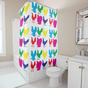 Rideaux De Douche Poules colorées