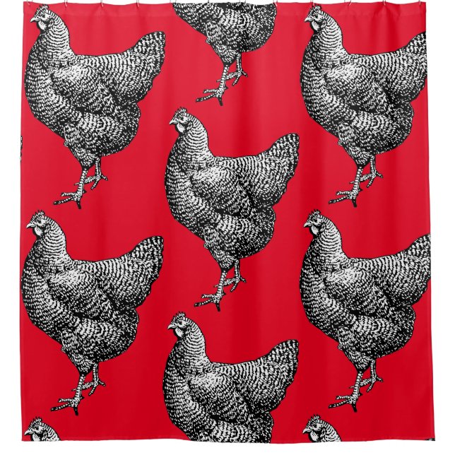 Rideaux De Douche Poulet de roche Plymouth Barred classique Hen (Devant)