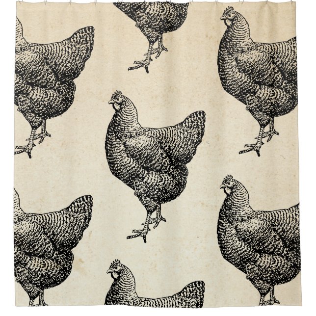 Rideaux De Douche Poulet de roche Plymouth Barred classique Hen (Devant)