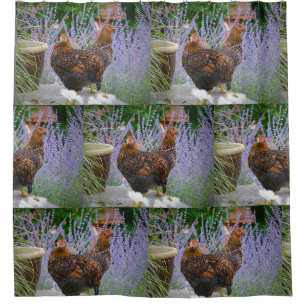 Rideaux De Douche Poulets à double problème