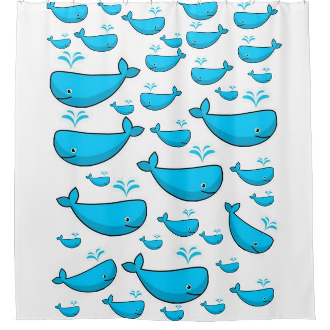 Rideaux de douche pour les enfants Blue Whale (Devant)