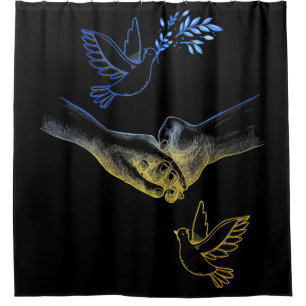 Rideaux De Douche Pray For Ukraine, Réaliste Couple Holding Hands 2