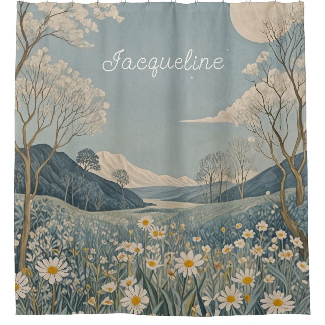 Rideaux De Douche Pré lunaire personnalisé (Devant)
