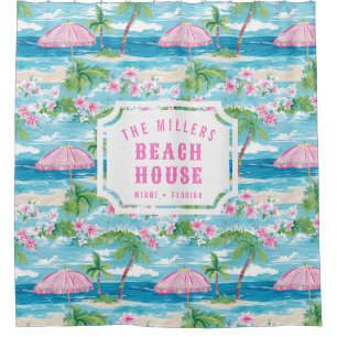 Rideaux De Douche Préppy Summer Beach Umbrella   Maison de plage