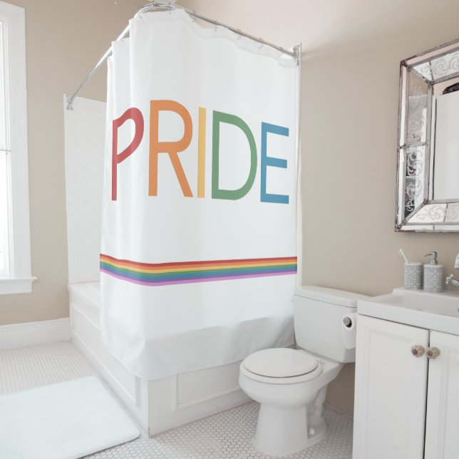 Rideaux De Douche PRIDE arc-en-ciel (En situation)