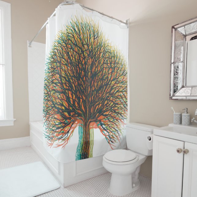 Rideaux De Douche Printété automne hiver arbre #3 (En situation)