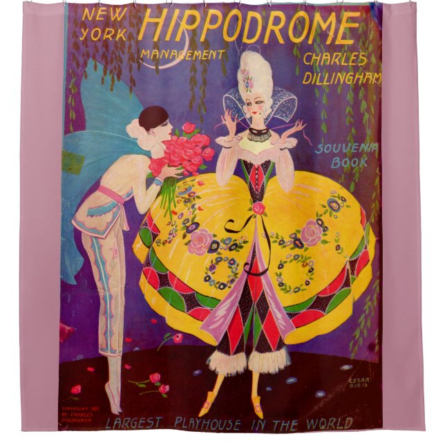 Rideaux De Douche Programme Hippodrome de New York des années 1920 (Devant)
