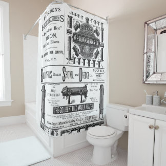 Rideaux De Douche Publicité vintage 1893 Pelle à vapeur Rivets Métal