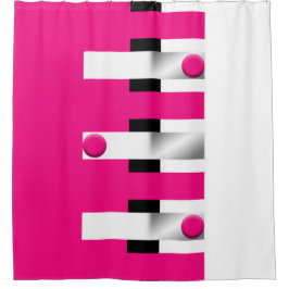 Rideaux De Douche Pulse électrique Fuchsia : Gras géométrique