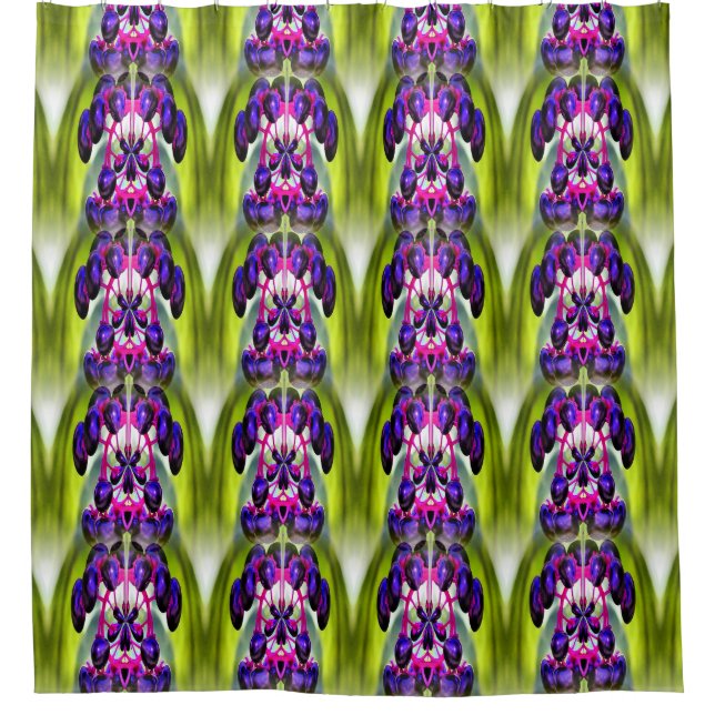 Rideaux De Douche Purple Berries Abstract Nature Art Pattern    (Devant)