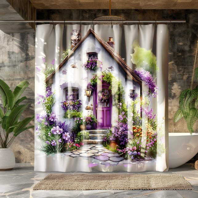 Rideaux De Douche Purple Cottage Garden Shower Curtain (Créateur téléchargé)